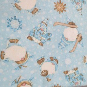 I Love Sn Gnomies Blue Flannel Fabric Shelly Comiskey Henry Glass 1.5 Yards